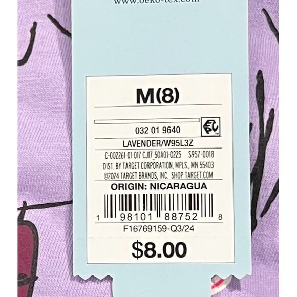 Winter Pup Graphic Long Sleeve T-Shirt - Lavender - Size: M (8) - NWT - Picture 4 of 5